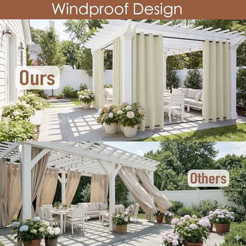 RYB HOME 2 Panels Outdoor Curtains - Image 2