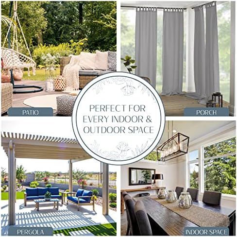 Elrene Home Fashions Matine Weatherproof Tab-Top Indoor/Outdoor Solid Color - Image 3