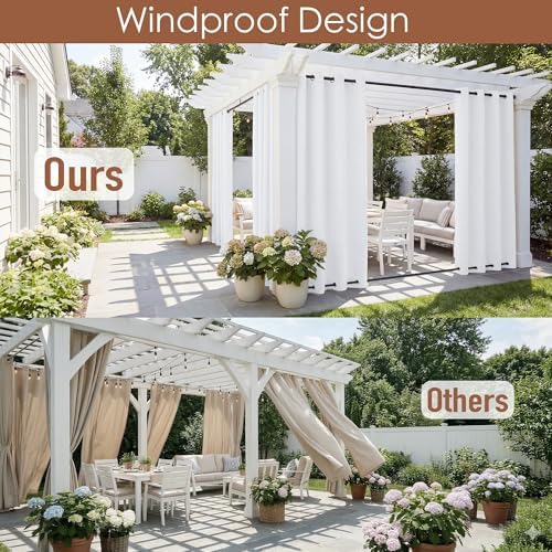RYB HOME 2 Panels Outdoor Curtains - Image 2