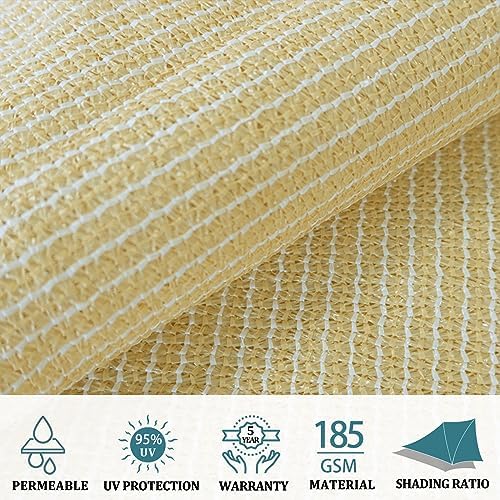 Shade&Beyond 20'X26' Sun Shade Sail Beige Rectangle - Image 3