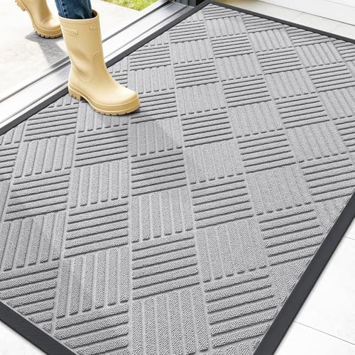 OLANLY Front Door Mat Outside Entrance 47x32, Waterproof Heavy-Duty Doormat by OLANLY