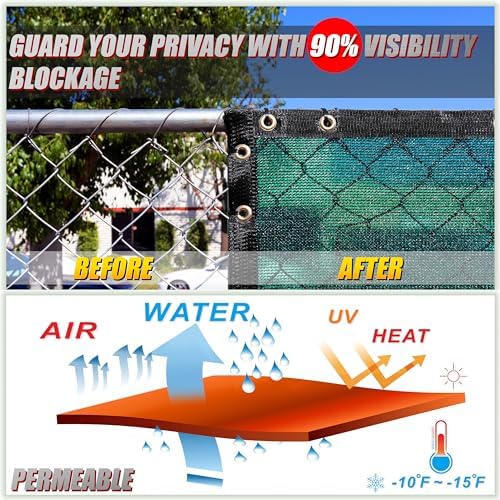 ColourTree Customized Size Fence Screen Privacy Screen Green 5' x 105' - Image 5