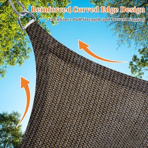 Shade&Beyond 11'X12'X16.3' Sun Shade Sail Mocha Triangle - Image 5