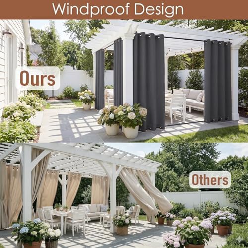 RYB HOME 2 Panels Outdoor Curtains - Image 2