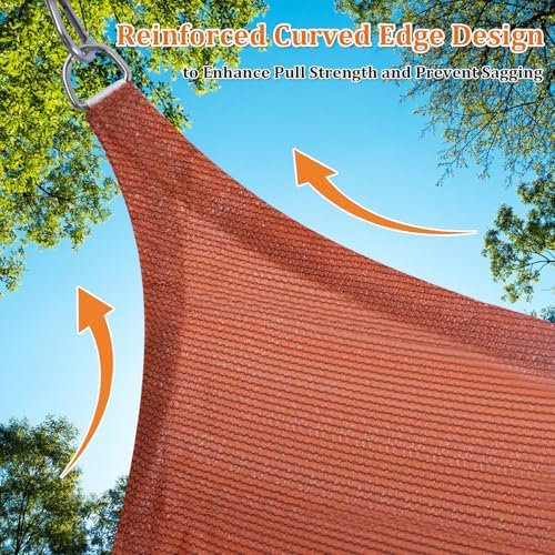 Shade&Beyond 12'X16' Sun Shade Sail Rust Red Rectangle - Image 5