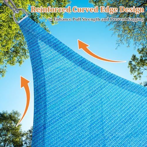 Shade&Beyond 12'X16'X20' Sun Shade Sail Mixed Turquoise Triangle - Image 5