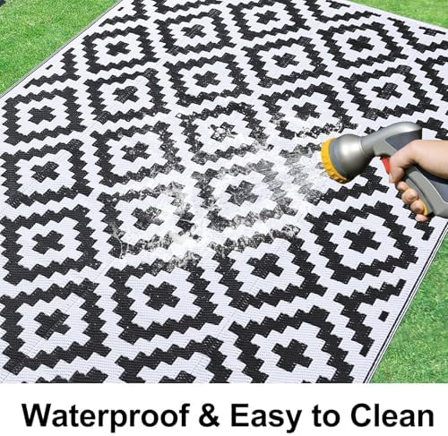 Smiry Outdoor Rug 5x8 ft Waterproof Reversible Boho Mat - Image 2