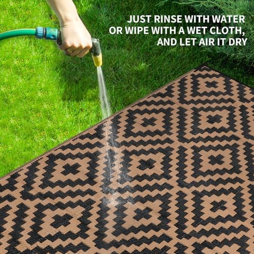 Kalafun Outdoor Patio Plastic Straw Rug, 8x10 ft - Image 4