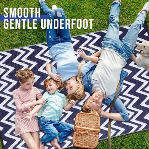 OLANLY Outdoor Rug 6x9 ft Waterproof Reversible Chevron Mat - Image 5